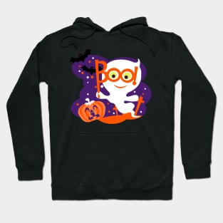 Boo! a halloween ghost Hoodie